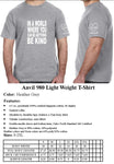 Mens / Unisex  - " BE KIND " T-Shirt - 4.5 oz., preshrunk 100% combed ringspun cotton