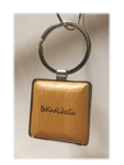 Silver/Wood  " BE KIND "  Square Keychain