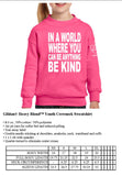 Youth Crewneck Sweatshirt offered in Graphite Heather and Bright Pink colors